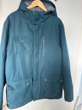 Men's Dark Teal Hooded Winter Jacket - Firefly